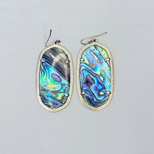 Kendra Scott Gold and Abalone earrings.